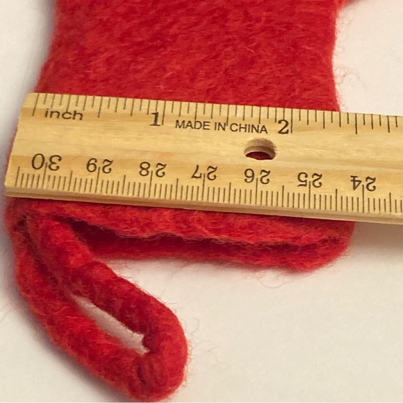 10 Dimensions FeltWorks 100% Wool Mini Christmas Stocking Fillable Red - Picture 8 of 16